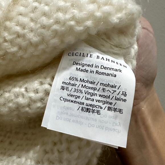 Cecilie Bahnsen Indira Mohair Blend Sweater in Ivory - Picture 4 of 6